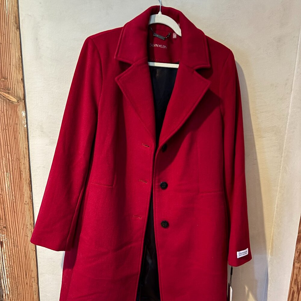 New With Tags Red Calvin Klein Peacoat